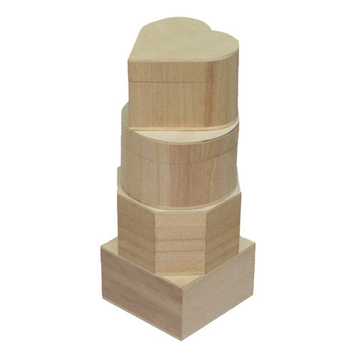 Assorted Mini Wooden Boxes (Set of 4)