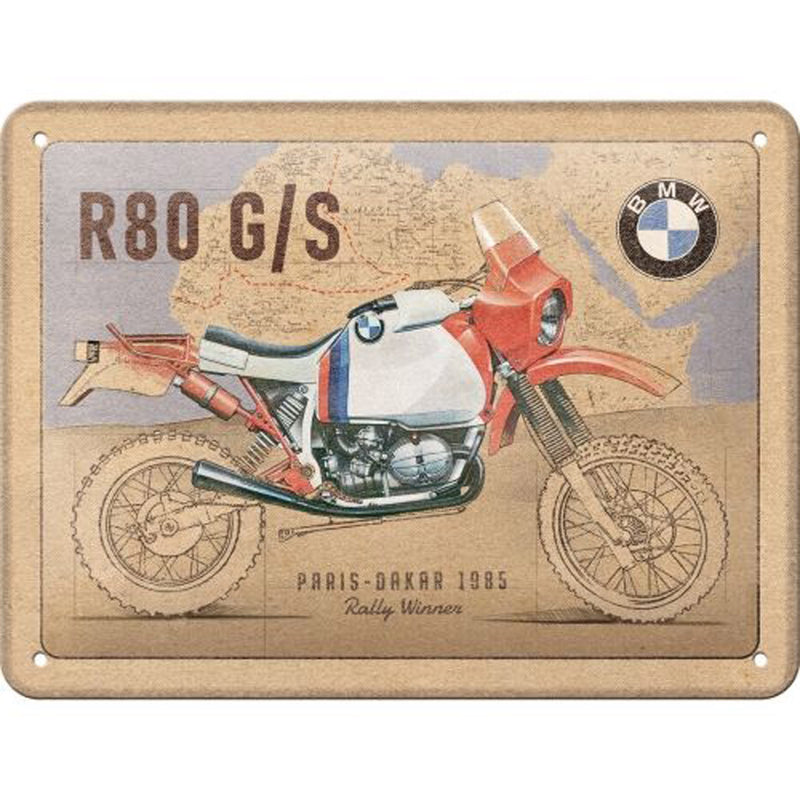 Nostalgic-Art Small BMW R80 G/S Paris Dakar Sign (15x20cm)