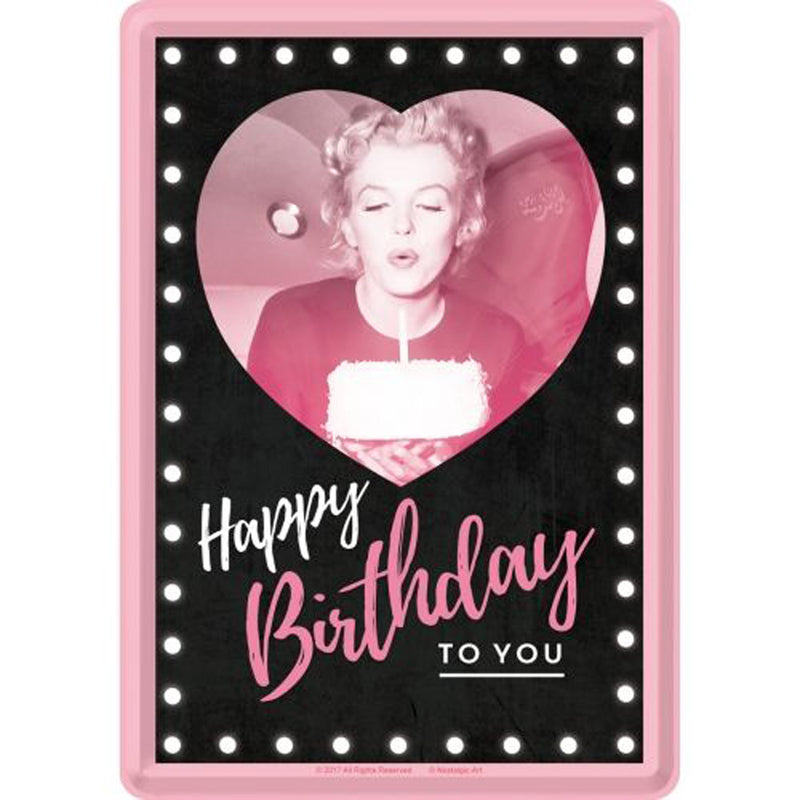 Nostalgic-Art Metal Postcard Marilyn Happy Birthday