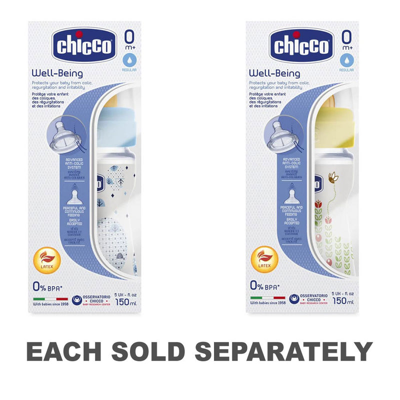 Chicco Well-Being Latex Teat Bottle 0 Months+ 150mL