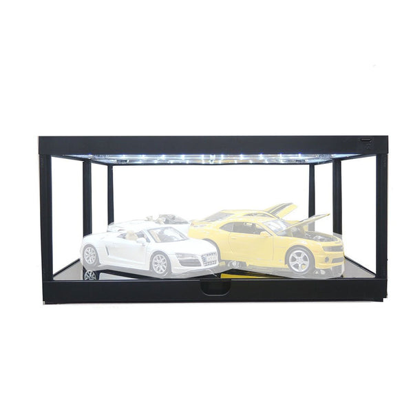 LED Display Case w/ Mirrored Back & Base 1/18 Scale (Black)