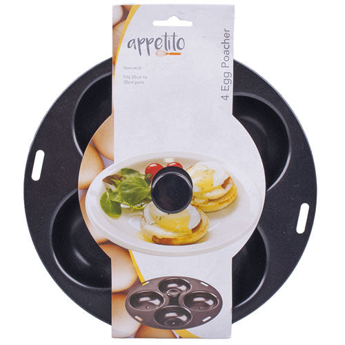 Appetito Non-Stick 4 Cup Egg Poacher Insert