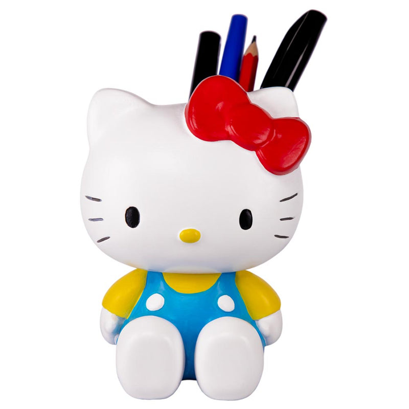 Hello Kitty Sitting in Blue Overalls Pen Holder