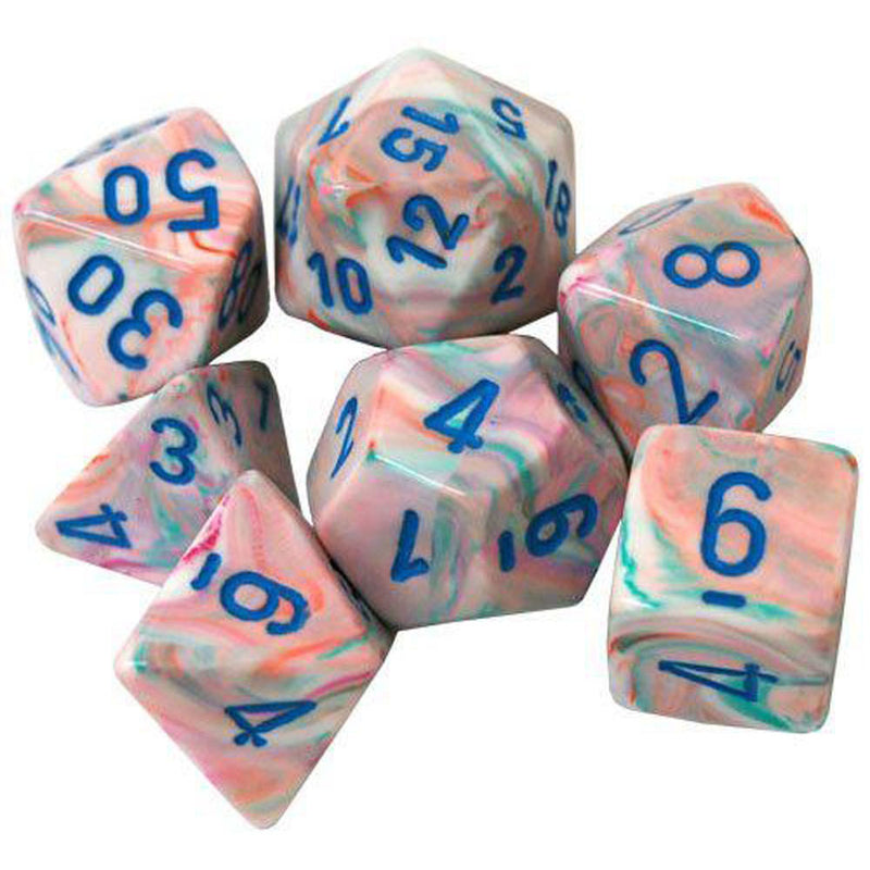 Chessex Festive Pop Mini-Polyhedral 7-Die Set (Art/Blue)