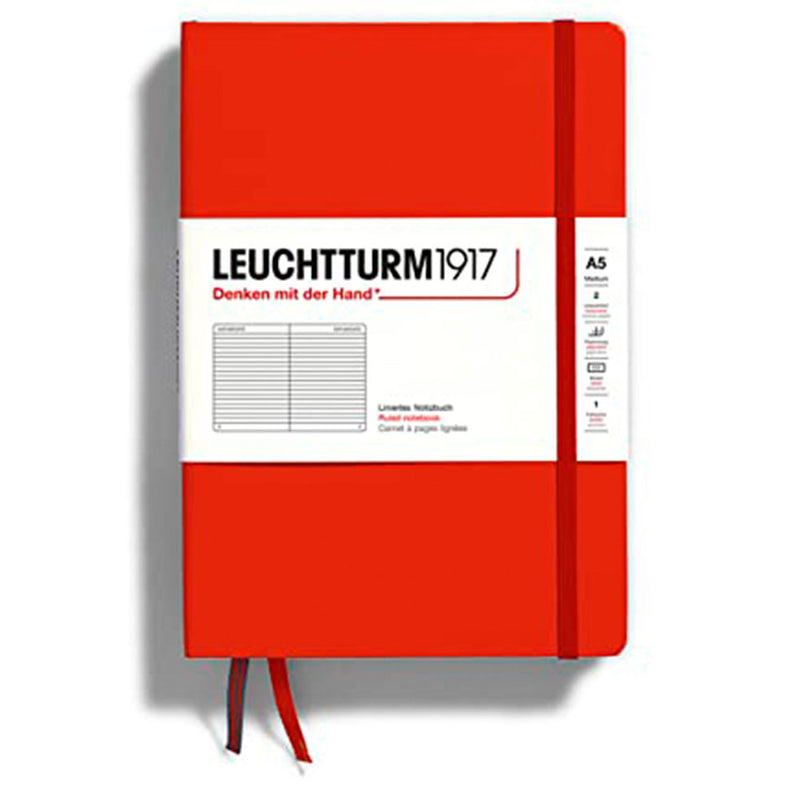 Leuchtturm Hardcover Ruled Notebook A5 (Red)