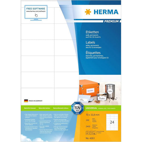 Herma Premium Labels A4 33.8mm 100pc