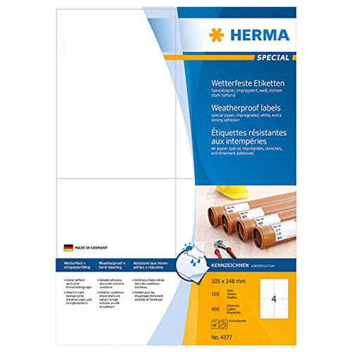 Herma Impregnated Labels A4 100pc (White)