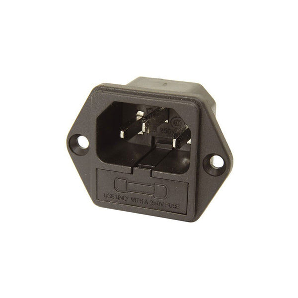 IEC Male Chassis Power Plug with Fuseholder