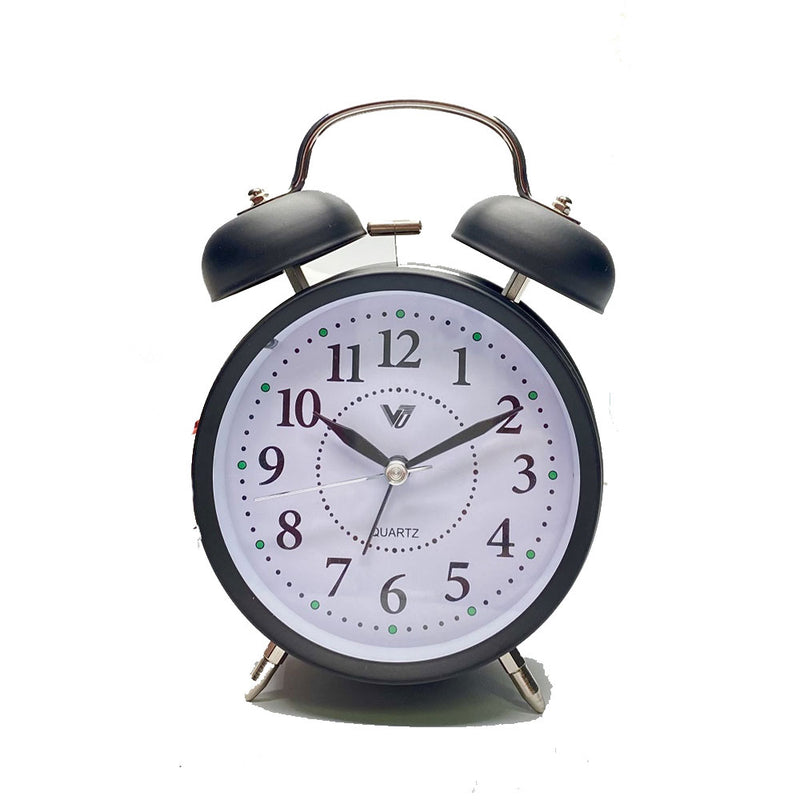 Metal Twin Bells Table Alarm Clock with Light