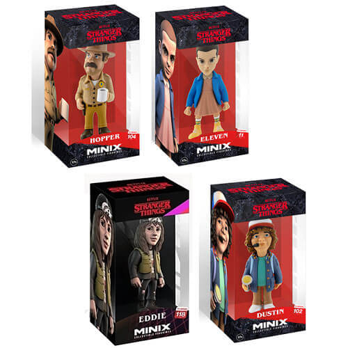 NEW** Stranger Things Figurines Dustin, Hopper, Eleven Collectible MINIX  SET