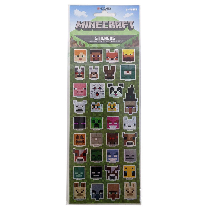 Minecraft Holographic Stickers 3 Sheets