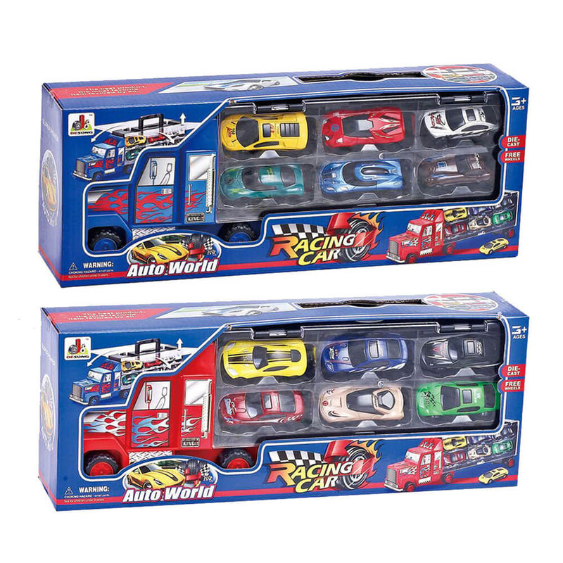 Truck Carry Case with 6 Diecast Cars