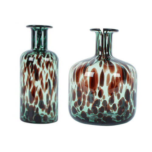 Arlo Emerald Leopard Print Vase