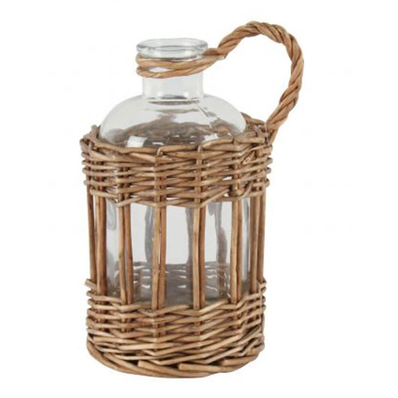 Jin Rattan & Wicker Rope Wrapped Glass Vase