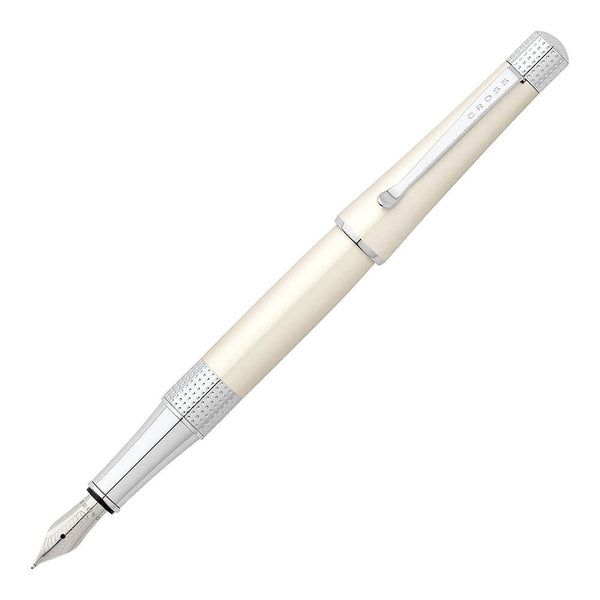 Cross Beverly Medium Nib Fountain Pen (White/Chrome)