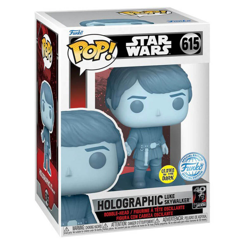 Star Wars 40th Anniv Holo Luke Glow US Exclusive Pop! Vinyl