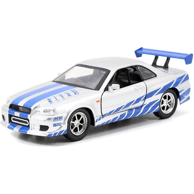 F&F 2002 Nissan GTR R34 Silver 1:32 Scale Hollywood Ride