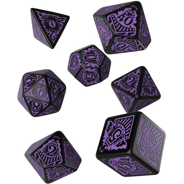 COC Horror on Orient Express Black & Purple Dice Set of 7