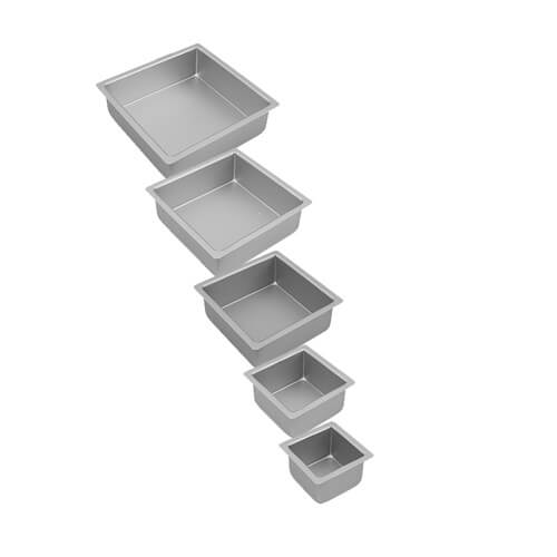 Bakemaster Square Cake Pan (Silver Anodised)