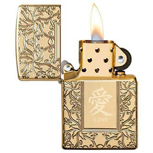 Zippo Love Armor High Polish Brass Lighter