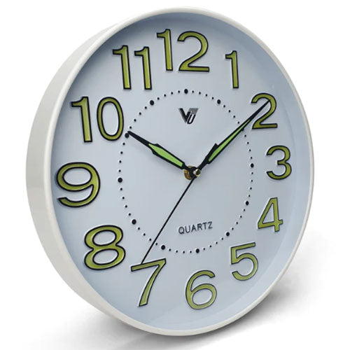 Silent Fluorescent Glow-in-the-Dark Wall Clock