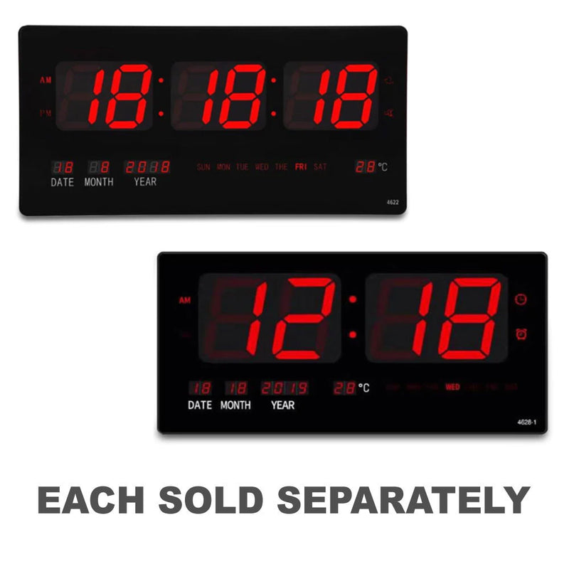 LED Calendar and Temperature Wall Clock