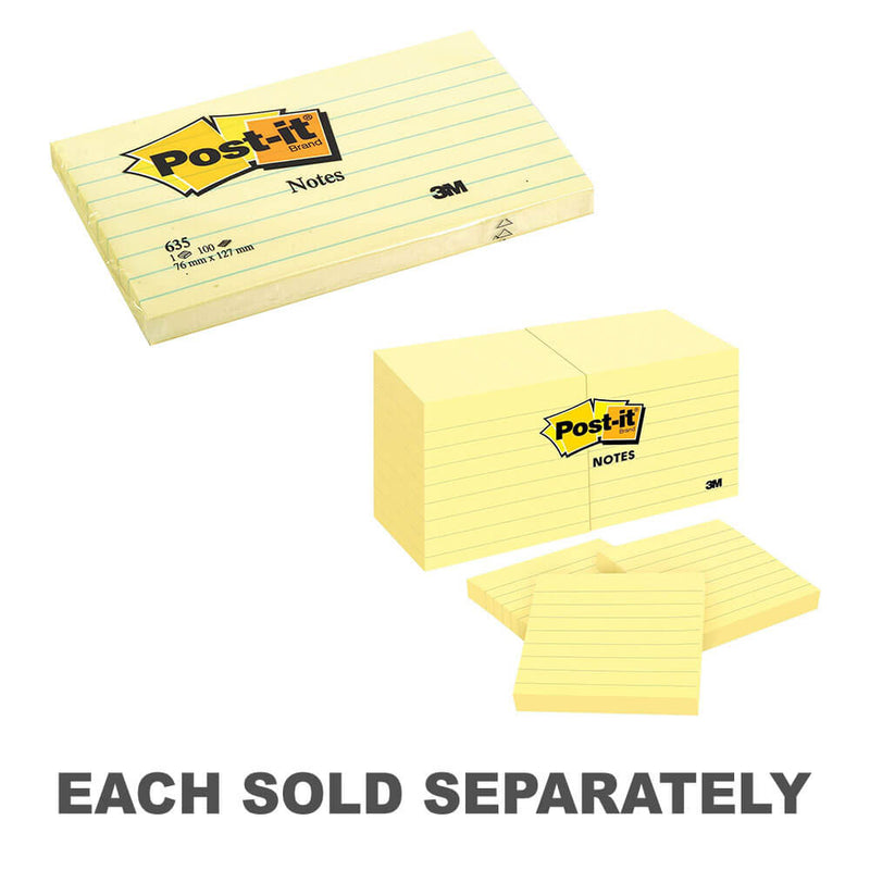 Post- It Notes Lined Yellow (12pk)