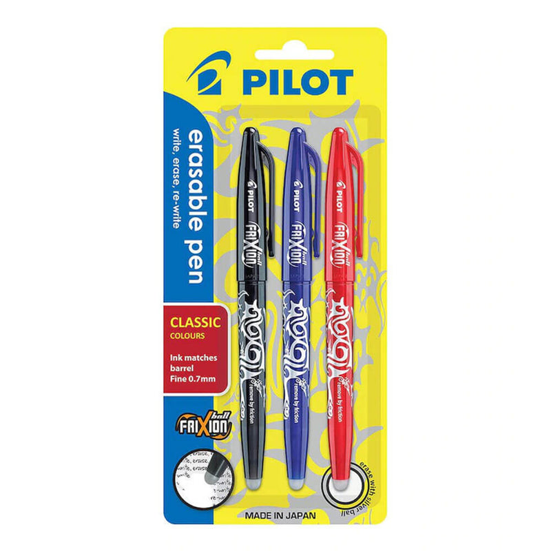 Pilot Frixion Pen Medium 1.0mm 3pk