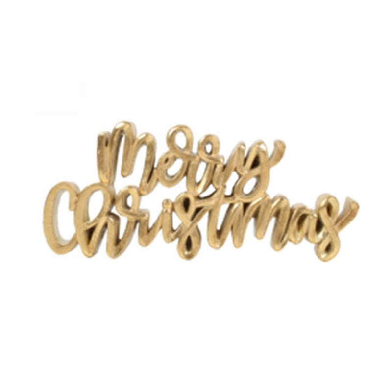 Merry Christmas Polyresin Plaque (12x10.5cm)