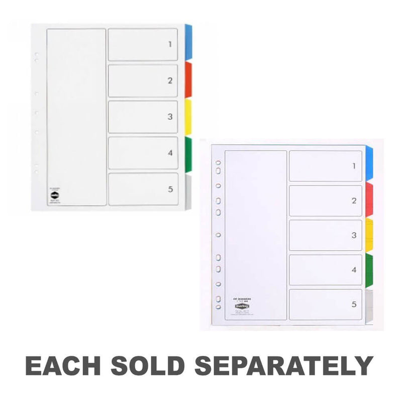 Marbig 5 Tab Dividers (Coloured)