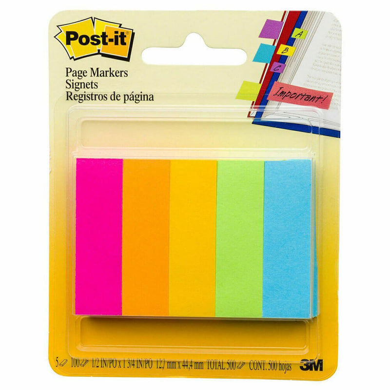 Post-it Page Markers 500 Sheets (5 Colours)